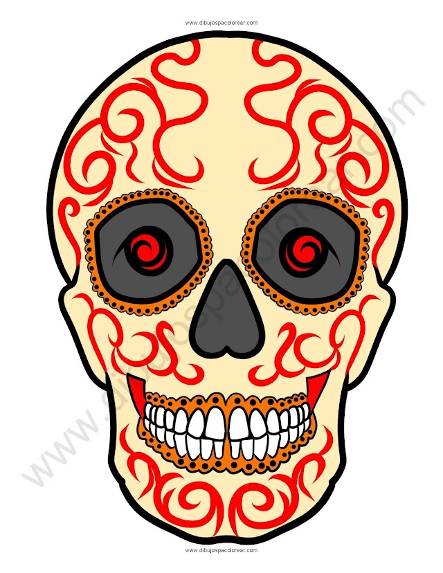 Catrina Mandala 4 dibujo a color y para colorear